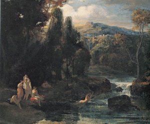 入浴ニンフ 作： Carl Spitzweg