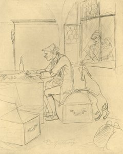 19世紀半ば後半のミザー、c1924。 作： Carl Spitzweg