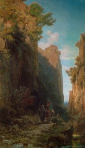 エジプトへのフライト。 1875-79 作： Carl Spitzweg