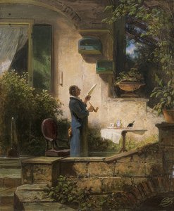 重要な手紙。 （講義） 作： Carl Spitzweg