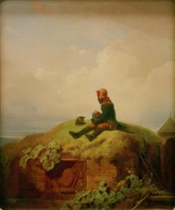 むかしむかし（編み物歩哨） 作： Carl Spitzweg