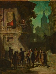 セビリアの理髪師によるスペインのセレナーデ、1856年頃。