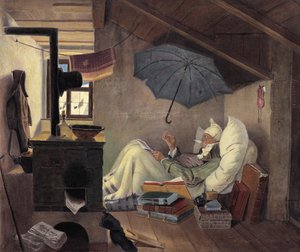貧しい詩人、1839 作： Carl Spitzweg