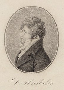ピアニスト兼作曲家ダニエル・シュタイベルトの肖像 1765-1823、1809。 作： Carl Traugott Riedel