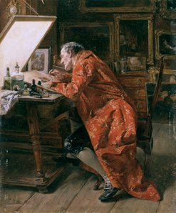 The etcher」1892年 作： Carl Wilhelm Anton Seiler