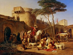 砦にいるスペインのゲリラ 作： Carl Wilhelm Freiherr von Heideck