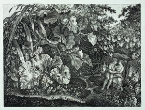 ドイツ語：植物とハーブに囲まれた洞窟の恋人たち 植物とハーブに囲まれた洞窟の恋人たち