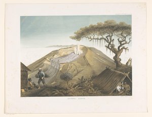 西ジャワのゲ​​デ火山 Gunong Gedeh (オブジェクトのタイトル) Atlas to work Java (オブジェクトに関するシリーズ タイトル) Java という作品に属する 11 の絵のように美しい景色を含むプレートのアトラス、その外観、植生、および内部構造 (シリーズ タイトル 作： Carl Wilhelm Mieling (possibly)