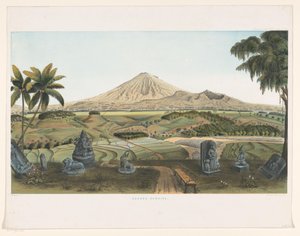 Java での火山サミング Gunong Sumbing (オブジェクトのタイトル) Atlas to work Java (オブジェクトに関するシリーズ タイトル) Java という作品に属する 11 の絵のように美しい景色を含むプレートのアトラス、その外観、植生、および内部構造 (シリーズ タイトル 作： Carl Wilhelm Mieling (possibly)