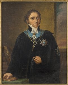 Johan Olof Wallin (1779-1839) の肖像、Nordgren、Carl Wilhelm (1804-1857) 作。 キャンバスに油彩。 寸法: 18x15cm。 ストックホルム国立博物館 作： Carl Wilhelm Nordgren
