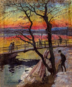 ザ・フットブリッジ、リディンゴブロン 作： Carl Wilhelm Wilhelmson