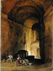 オステリア、1830（1836？）（キャンバスに紙に油彩） 作： Carl Wilhelm von Heidick