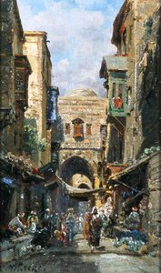 エルサレムのダビデの通り 1890年頃（油彩・ボード） 作： Carl Wuttke