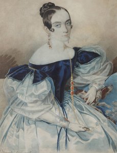 ローグネットを持つ女性の肖像画、1830年代。 作： Carl von Hampeln