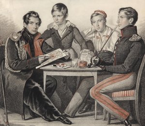 兄弟コノヴニツィンの肖像、1825年。 作： Carl von Hampeln