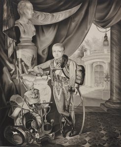 皇太子アレクサンドルニコラエビッチ1818〜1881年、1827年の肖像画。 作： Carl von Hampeln