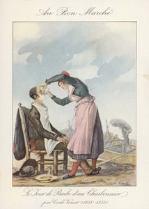 炭鉱夫のバルドの日（カラーリトグラフ 作： Carle (after) Vernet