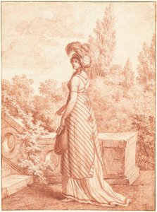 公園に立つおしゃれな女性 作： Carle Vernet
