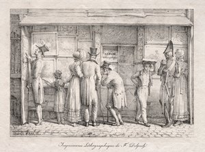 Delpech Lithographic Print Shop、c。 1818年。 作： Carle Vernet