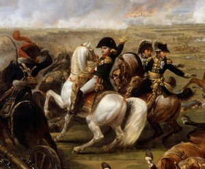 皇帝ナポレオン1世（1769-1821）、1809年7月5日のワグラムの戦いにて アントワーヌ・カルル・ヴェルネ（1758-1836）の絵画の詳細 19世紀 ボワシー・サン・レジェ、グロボア城にて