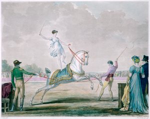 サーカスの馬の演習、c1818-1836 作： Carle Vernet