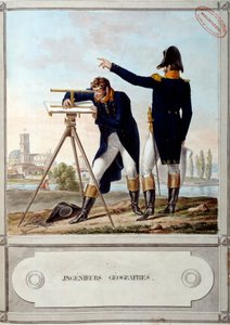 ポリテクニック・スクールの地理学者たち。エジプトのキャンペーン（遠征）の時期（1798年～1801年）。アントワーヌ・ディ・カルル・ヴェルネ（1758-1836）の版画 作： Carle Vernet