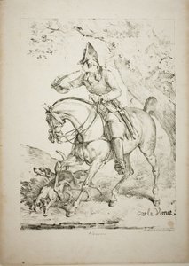 ホルンを鳴らすマウントハンツマン 作： Carle Vernet