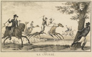 レースシーン：競走馬シーン：レース。 作： Carle Vernet