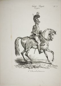 ロイヤル ガード、ノーマン騎馬竜騎兵、No. 5、リモージュの最初の馬 作： Carle Vernet