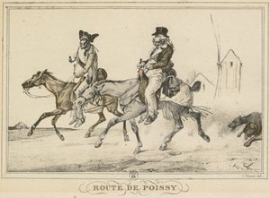 日常生活のシーン、道路と小道：ポワシーへの道...、1816年。 作： Carle Vernet