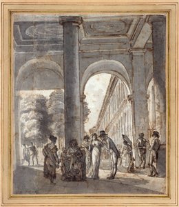 1810年の王宮（紙にインク） 作： Carle Vernet