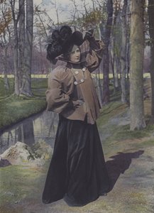 パリの公園の女性（カラー写真） 作： Carle de Mazibourg