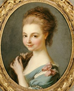 ピンクのリボンと青いドレスの少女 作： Carle van Loo