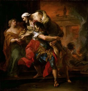 アンキセスを運ぶアイネイアス 作： Carle van Loo