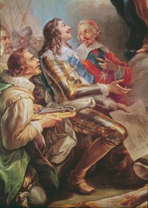 1629年にノートルダムデヴィクトワール教会を聖母に捧げたルイ13世（1601-43）、ルイ13世とリシュリュー枢機卿（1581-1642）の詳細1748-53 作： Carle van Loo