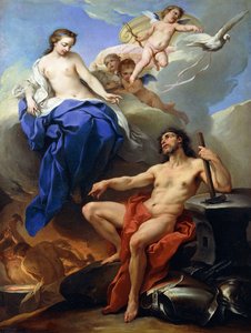 金星がバルカンにアエネアスの武器を作るように要求し、 作： Carle van Loo