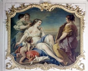 トイレのヴィーナス（油彩・パネル） 作： Carle van Loo