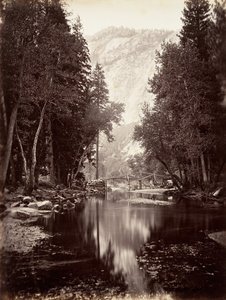 イーグルポイント、4,000フィート、ヨセミテ、1872年頃、1876年頃に印刷。 作： Carleton E. Watkins.
