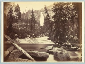ネバダ滝、ヨセミテ 作： Carleton E. Watkins