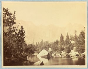 マーセド川、ヨセミテの眺め 作： Carleton E. Watkins