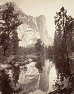 ワシントン タワー、ヨセミテ、カリフォルニア州。 1872年、約印刷。 1876年。 作： Carleton E. Watkins.