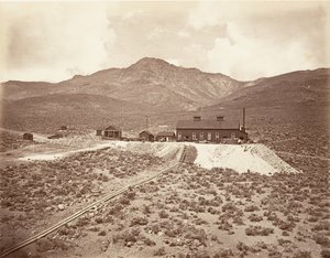 Sutro トンネルの建物、1875 年、印刷 1876年。 作： Carleton Emmons Watkins
