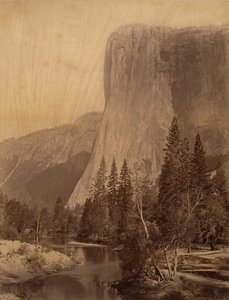 エル キャピタン、ヨセミテ、1865 ～ 66 年。 作： Carleton Emmons Watkins