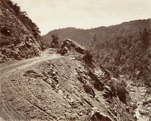 間欠泉へのサルファークリークとフルームロード、1868-70年、印刷された。 1876年。