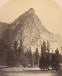 3 人の兄弟、正面図、4480 フィート、1861 年。 作： Carleton Emmons Watkins