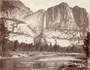 ヨセミテ滝、2,634 フィート、約。 1872年、約印刷。 1876年。 作： Carleton Emmons Watkins