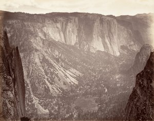 ヨセミテ バレー、カリフォルニア州。 1872年、約印刷。 1876年。 作： Carleton Emmons Watkins