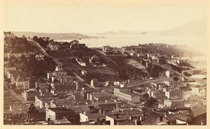 [S.F.、テレグラフ・ヒルからのゴールデン・ゲート。］ 作： Carleton Watkins