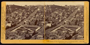 ワシントンスクエアのテレグラフヒルからのサンフランシスコのパノラマ 作： Carleton Watkins