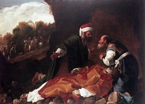 聖ステファンの埋葬」（油彩・キャンバス） 作： Carlo (attr. to) Saraceni